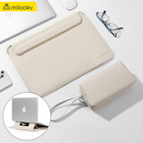 Milooky电脑包16英寸男女商务通勤适用华为苹果macbook air联想笔记本 【清雅灰】+小包 14英寸