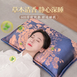 茶礼世家纯决明子枕头全填充护颈枕成人睡觉专用荞麦壳枕芯家用夏凉硬枕头 决明子+荞麦壳 【梦幻蓝】