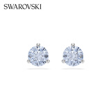 施华洛世奇（SWAROVSKI）【母亲节礼物】圆形切割耳钉耳环耳饰女 度假风生日礼物送女友 Solitaire蓝色 5725002