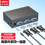 优越者(UNITEK)VGA分配器一分二 高清视频1进2出分屏器 一进二出分频器 VGA显示器视频扩展器U-8706