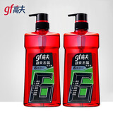 高夫（gf）洗发水男士控油洗发露清爽止痒清洁无硅油 劲爽去屑 400ml*2瓶