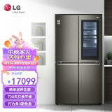 LG 662升十字对开透视窗门中门冰箱F680SB77B 线性变频 风冷无霜 智能电 双凤系原装进口 钻石黑