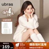 ubras【虞书欣同款】兔绒绒开襟家居服套装厚款女加绒睡衣冬季女 【长袖短裤套装】纯白色 L