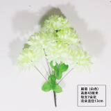 仿真12头菊花祭祀扫墓清明上坟陵园墓地坟前摆放塑料绢花祭奠假花 7头白色圆菊1枝价格（5枝起卖）