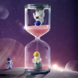 极度空间沙漏计时器儿童创意流沙摆件宇航员30分钟时间学习生日礼物