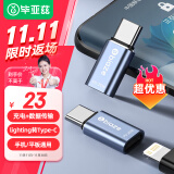 毕亚兹 苹果16/15转换头 type-c转接头 PD20W快充头 Lighting母头转type-c公头转换器 苹果15安卓充电线