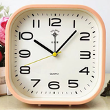 北极星闹钟净音大数字老人时钟现代简约学生桌面闹表儿童卧室床头台座钟 北级星 大号正方形（橙色）扫秒 五号电池