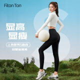 FitonTon鲨鱼裤外穿女春夏薄款提臀收腹打底裤高腰微压芭比裤子紧身瑜伽裤 黑S