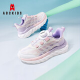 ABC KIDS童鞋男女童运动鞋中大童休闲鞋飞织儿童跑步鞋3152PY粉紫34