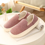 美瑞家四季家居拖鞋亚麻底布鞋月子鞋棉拖鞋男女室内薄款厚底棉鞋吸汗 酒红 38-39 (适合36-37码脚)