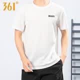 361°短袖T恤男夏季圆领宽松季运动服男士衣服白色半袖 -1羽白 XL