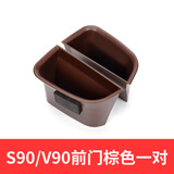 碧艺适用于沃尔沃S90车门储物盒内饰改装V90门把手置物盒杂物收纳盒 S90 V90前门储物盒 棕色1对