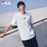 FILA  斐乐官方男士短袖T恤2025运动时尚纯棉圆领针织衫