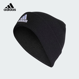 adidas 阿迪达斯帽子男女针织帽冬季防寒帽户外运动跑步骑行毛线帽 IB2651 黑色 均码