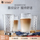 WMF 福腾宝玻璃杯 菱纹玻璃水杯 家用饮水杯套装 菱纹拿铁杯四件套 菱纹直身杯四件套