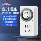 德力西（DELIXI）定时插座/定时开关 定时器排插 电动车防过充 24小时循环 国标电子通断电 