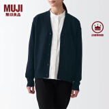 无印良品 MUJI 女式 美利奴羊毛中针距V领开衫针织毛衣秋冬款女装上衣外套 黑色 S (155/80A)