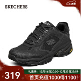 斯凯奇（Skechers）男鞋休闲鞋 男士户外运动鞋复古拼接厚底增高老爹鞋 237145 全黑色BBK 41