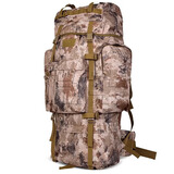 微华 110L大容量迷彩背囊户外登山包防水耐磨露营钢架战术双肩背包 新黄-110L