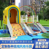 不锈钢滑梯户外大型小区儿童游乐场设备幼儿园木质攀爬架设施定制 童乐游乐定制 户外