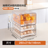 乐扣乐扣（LOCK&LOCK）冰箱收纳盒食品级大容量蔬菜水果整理盒鸡蛋盒厨房储物盒 双层鸡蛋盒+单层沥水盒