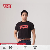 Levi's李维斯情侣美式宽松印花时尚简约舒适潮流纯棉圆领短袖T恤 黑色 002A0-0001 XL