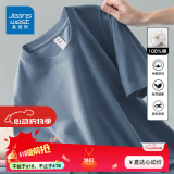 真维斯（Jeanswest）夏季短袖t恤男ins风韩版休闲情侣百搭230g优质纯棉短袖宽松上衣男 纯棉（雾蓝） XL