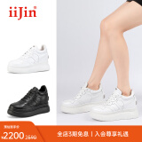 艾今（IIJIN）【蔡卓妍同款】官方经典超轻9cm厚底内增高休闲小白鞋女YF283IOA 白色 35