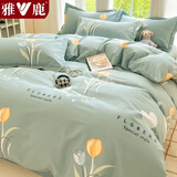 雅鹿全棉被套单件单人150x200宿舍被子套200x230cm纯棉裸睡被罩四件套 郁见未来【加厚磨毛 100纯棉】 180*220cm【被套单件】