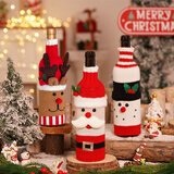 阿宝丽圣诞节装饰品酒瓶套卡通老人树红酒香槟套酒店餐厅氛围感场景布置