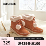 Skechers斯凯奇冬季雪地靴女靴加绒低跟舒适保暖短靴棉鞋