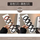 卓可可发夹女镂空皮质云朵2026新款后脑勺碎发bb夹侧边刘海夹子头饰发卡 彩色5只+黑色5只