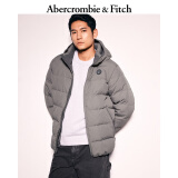 ABERCROMBIE & FITCH【李现同款】男装24冬季款抗风羽绒服黑色夹克外套KI132-4149 灰色 XL (180/116A)