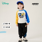 迪士尼童装儿童卫衣套装卡通休闲套装 男童米奇&唐老鸭蓝黄ZD1DT013 110
