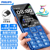 飞利浦（PHILIPS）E6220A 智能AI语音老人手机 来电自动接听老年机 超长待机大屏大声大字 4G全网通学生功能机宝石蓝