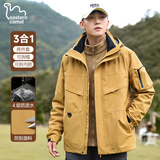 东方骆驼（EASTERN CAMEL）三合一冲锋衣男秋冬季户外运动登山防风防水夹克外套上衣服男士
