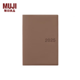 无印良品（MUJI）PVC封面月周记笔记本/2024年12月开始 2025手账本计划本记事本日程本本 88张/棕色/A5