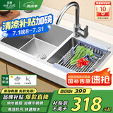 名爵（MEJUE）厨房水槽不锈钢龙头手工加厚水槽洗碗池大容量双槽洗菜盆Z-02460