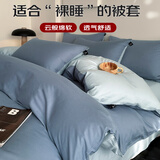 艾薇被套单件宿舍单人被罩水洗棉磨毛被套180x200cm 月光雾蓝