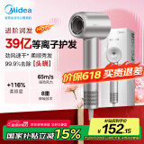 美的（Midea）高速吹风机 39亿等离子护发 家用吹风筒 杀菌除头螨 电吹风FG208银 家电国家补贴 节日/生日礼物