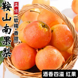 梦宛怡辽宁鞍山特产南果梨东北当季酒香水梨子现摘新鲜酥脆南国梨水果 30枚阳面红果普通装 精品果