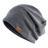 锡曼尘帽子男 光头秋冬季薄款春夏堆堆帽透气韩版潮包头睡帽女 B34大码薄深灰 均码56-60cm