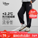 迪士尼（DISNEY）童装儿童女童加绒针织分割长裤时尚洋气裤子24冬DB441AA12黑130