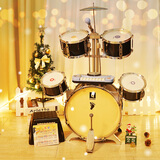 俏娃宝贝 儿童架子鼓初学入门爵士鼓1-3宝宝玩具男孩礼物六岁敲打音乐乐器 黑:【琴鼓合一】+DJ琴+话筒