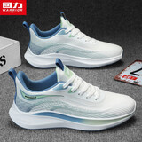 回力(Warrior)鞋子男士舒适轻便运动跑步鞋休闲男鞋 G497C 白/绿 42