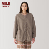 无印良品（MUJI）女式抓绒开衫 女士睡衣上衣可外穿外套 单件家居服秋冬长袖女装 深咖啡色 L（165/88A）