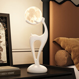 初见创意福鹿台灯卧室床头灯法式中古风艺术夜灯复古氛围灯送对象礼物 小鹿夜灯白色款