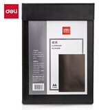 得力（deli）A4磁吸皮质会议板夹 质感皮质书写板夹写字垫板会议磁性文件夹报告夹 商务办公用品 黑64506