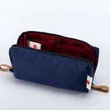 用心造物原创尼龙小众防水软呼网布夹层收纳笔袋大容量日系文具盒 深蓝色（红内）