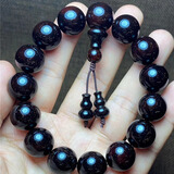 泽艺缘正品保真印度小叶紫檀老料佛珠文玩手串0.8cm满金星男女款 多金星15mm*15颗